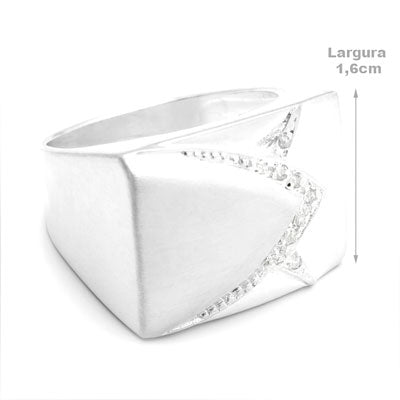 Anel de Prata com Zircônias - 4632