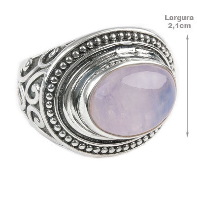 Anel de Prata com Pedra da Lua - 46588