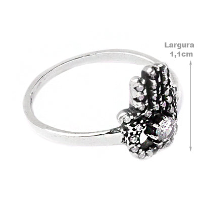 Anel de Prata Hamsa com Zircônia - 49978