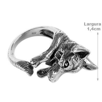 Anel de Prata Lobo - 52733
