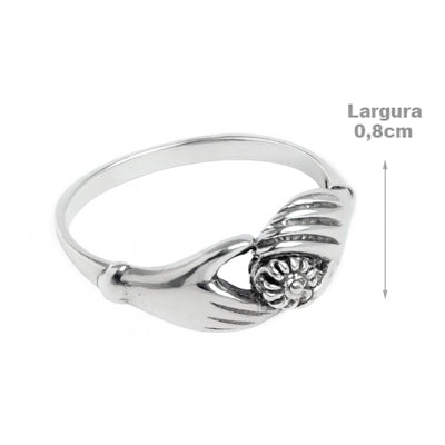 Anel de Prata Mãos - 53044