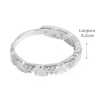Anel de Prata com Zircônias - 53098