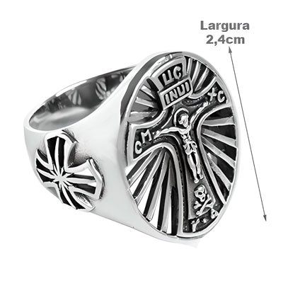 Anel de Prata Cruz - 55273 - soprata