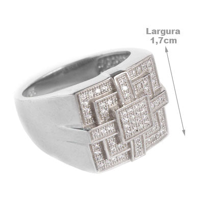 Anel de Prata com Zircônia - 55498 - soprata