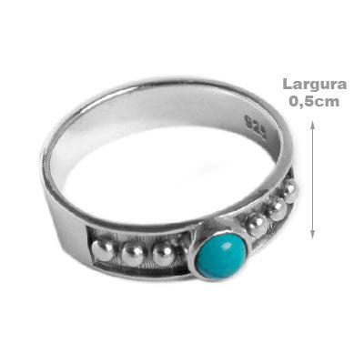 Anel de Prata com Turquesa - 55695 - soprata