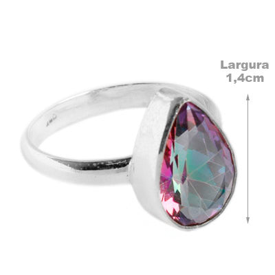 Anel de Prata com Cristal - 55700