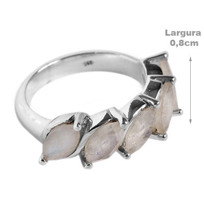 Anel de Prata com Pedra da Lua - 55734