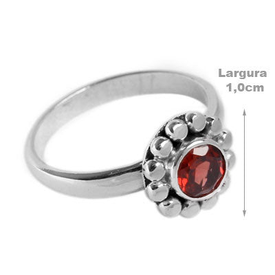 Anel de Prata com Granada - 55808 - soprata