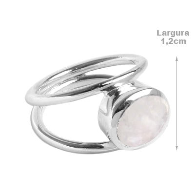 Anel de Prata com Pedra da Lua - 60516
