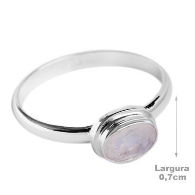 Anel de Prata com Pedra da Lua - 60613 - soprata