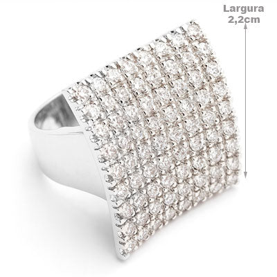 Anel de Prata com  Zircônias- 9919