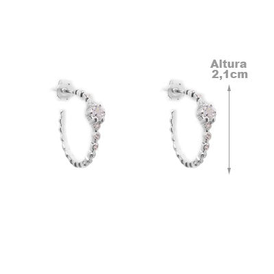 Argola de Prata com Zircônia - 53447 - soprata