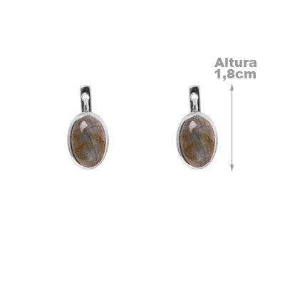 Argola de Prata com Labradorita - 55430