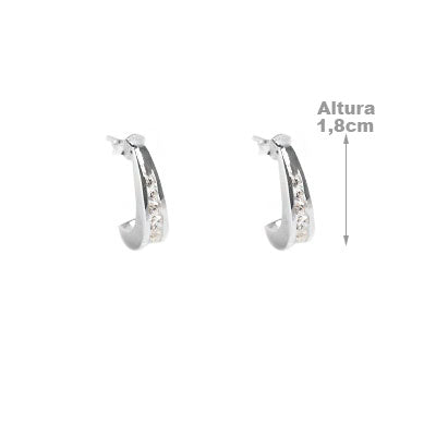 Argola de Prata com Zircônia - 56453