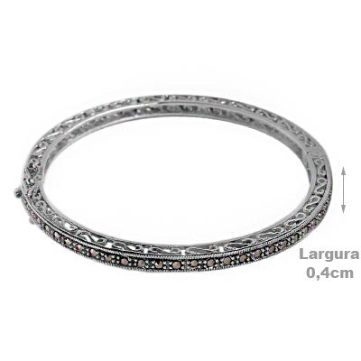 Bracelete de Prata com Marcassita