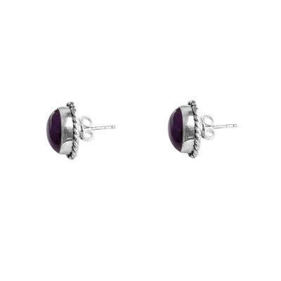 Brinco de Prata com Ametista - 55362