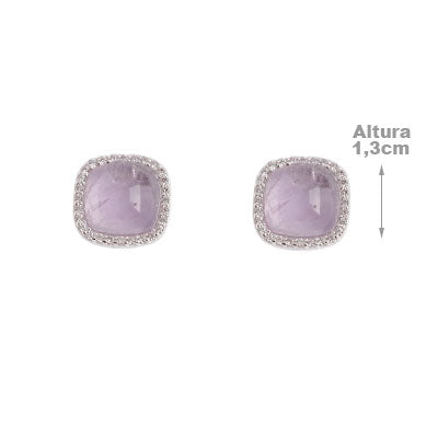 Brinco de Prata com Ametista - 54689