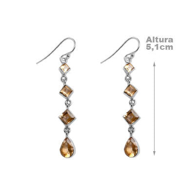 Brinco de Prata com Citrino - 55720