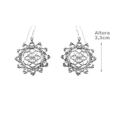 Brinco de Prata Mandala 