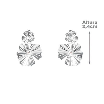 Brinco de Prata Flor com Zircônia