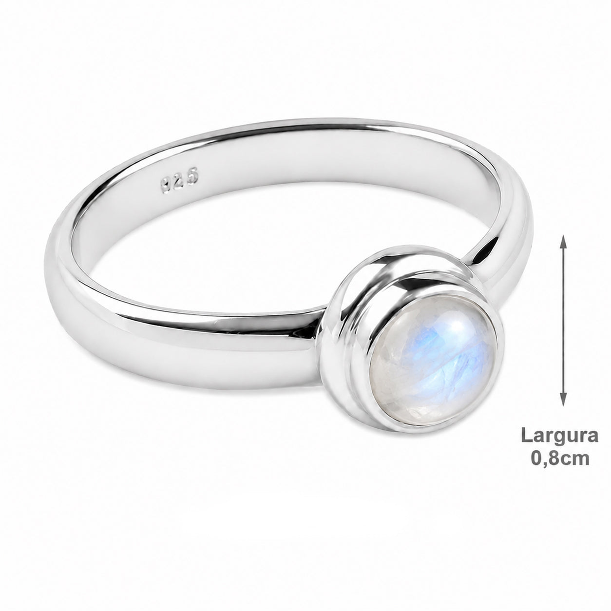 Anel de Prata com Pedra da Lua - 65087