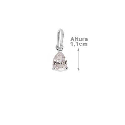 Pingente de Prata com Zircônia