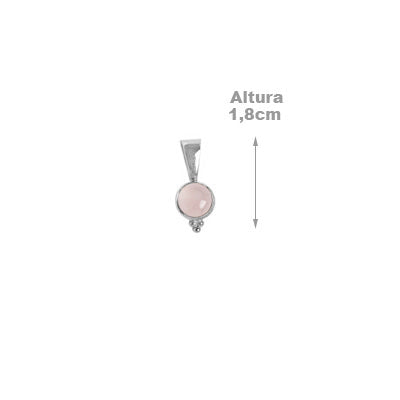 Pingente de Prata com Quartzo Rosa - 63107