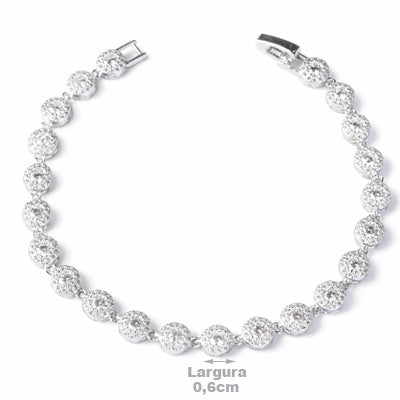 Pulseira de Prata com Zircônias - 66787