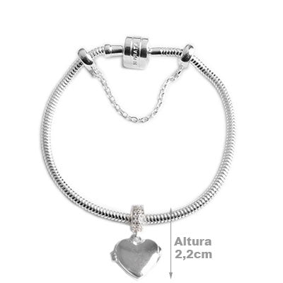 Pulseira de Prata Memories com Berloque de Coração 