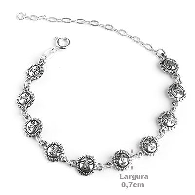 Pulseira de Prata Sol - 52432