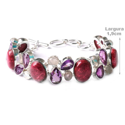 Pulseira de Prata Pedras - 50728