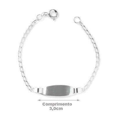 Pulseira de Prata Infantil com Placa - 52244