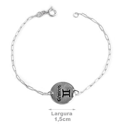Pulseira de Prata Signo Gêmeos - 52438