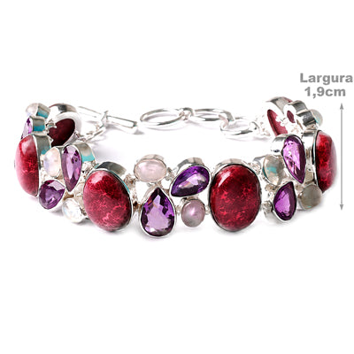 Pulseira de Prata Pedras - 50728
