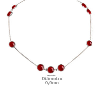 Gargantilha de Prata com Rubi- 63295
