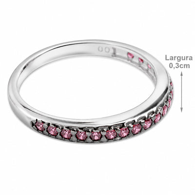Anel de Prata com Zircônias - 58263