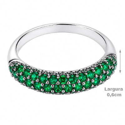 Anel de Prata com Zircônias - 58175