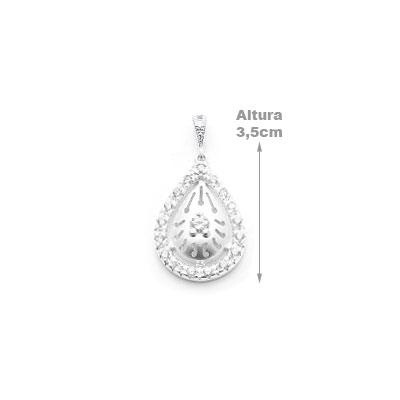 Pingente de Prata com Zircônia