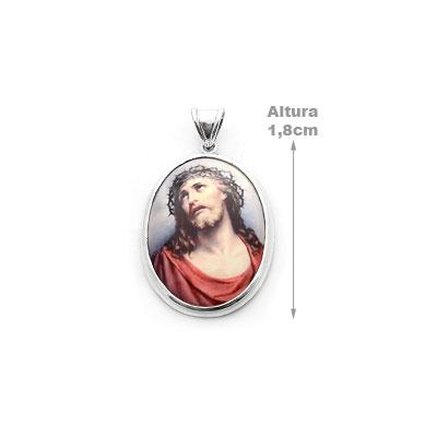 Medalha de Prata Jesus em Resina