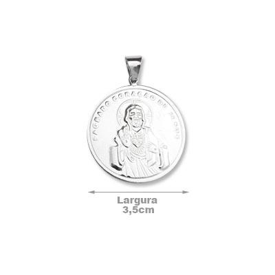 Medalha de Prata Sagrado Coração de Jesus - 24079