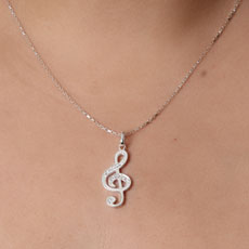 Pingente de Prata Clave de Sol.
