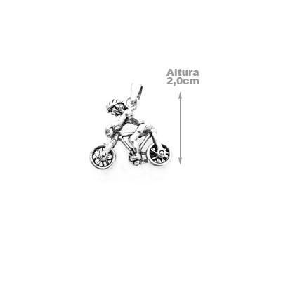 Pingente de Prata Ciclista