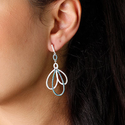 Brinco de Prata com Zircônias - 37288
