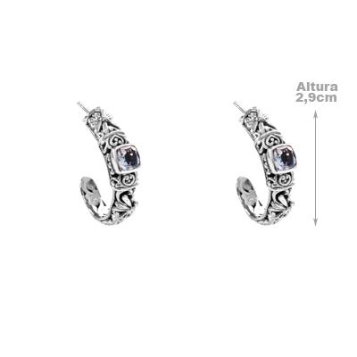 Argola de Prata com Topázio 