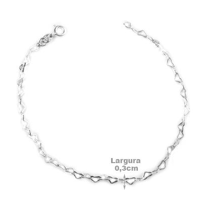 Pulseira de Prata Coração