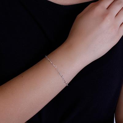 Pulseira de Prata Coração