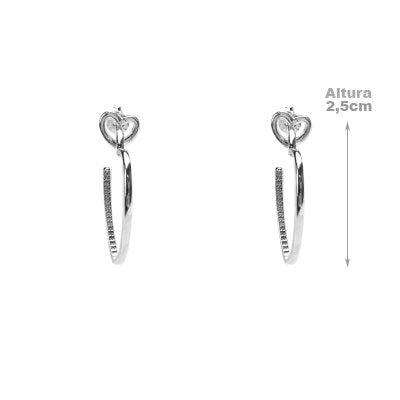 Argola de Prata Coração - 47873
