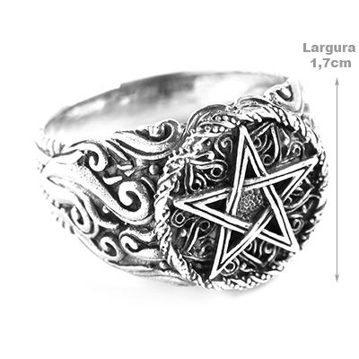 Anel de Prata Pentagrama.