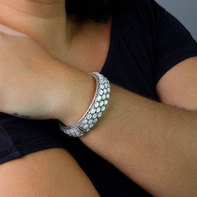 Bracelete de Prata com Madrepérola 