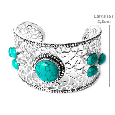 Bracelete de Prata com Turquesa